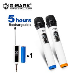 Glasses Wireless Microphone Gmark X120v Recording Karaoke Handheld with Rechargeable Portable Receiver Easy Use for Church School Party