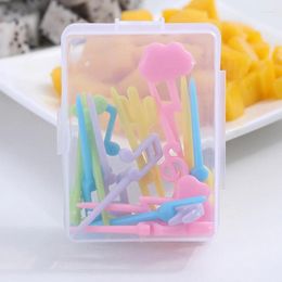 Disposable Flatware 18 Pack Music Note Series Plastic Food Fruit Pick Forks Bento Box Lunch Decorations Picks Party Accessories