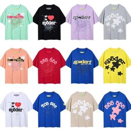 spider shirt mens designer t shirt sp5der5555 men designer clothes high quality spider tee shirt sp5der young thug men woman sp5der foam printed pure cotton tshirt kj