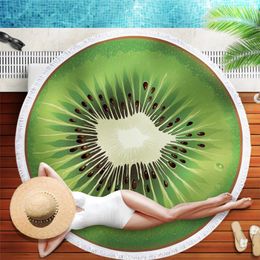 Towel Ultra Absorbent Towels Circular Beach Fruit Digital Printing Bath With Tassel Diameter 150cm Fancy Hand