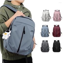 Backpack Men's Business Solid Colour Casual Waterproof Laptop Bag Computer Simple Oxford Cloth College Schoolbag