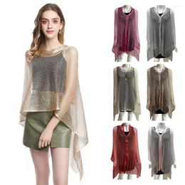 Scarves Outwear Shoulder Hollow Tassel Shawl Oversleeve Breathable Temperament Cardigan Clothes Accessories Beach Towel