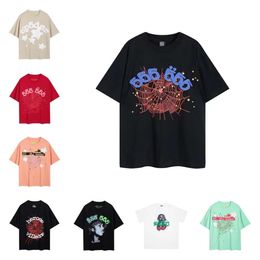 Sp5der Tees Designer Mens Red Spider Mens T-shirts Young Thug 555555 Angel T-shirt Fashion Print Street Clothes Men Womens T-shirts Embroidered Spider wf