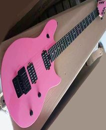 Factory Whole Pink Electric Guitar with Humbuckers Pickups Floyd Rose Rosewood Fretboard7749562