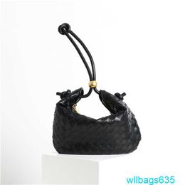 Totes Bags BottegvVenet Turn Pouch Handbags Woven Cowhide Bag 2024 New Metal Ball Genuine Leather Shell Cloud Dumpling Bag Single Shoulder Un have logo HBSMPP