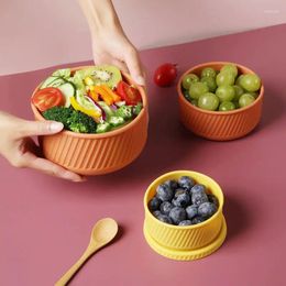 Bowls Instant Noodle Silicone With Lids Soup Rice Japanese Style Students Container Healthy Tableware Bowl Tablew