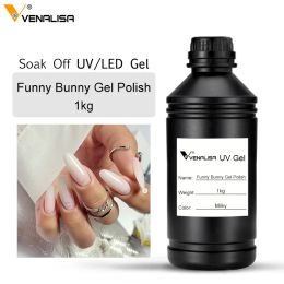 Gel Funny Bunny 1000ml Venalisa Gel Tempered No Wipe Top Coat Long Wear Peel Off Base Coat nail Polish Gel Supplier China Factory