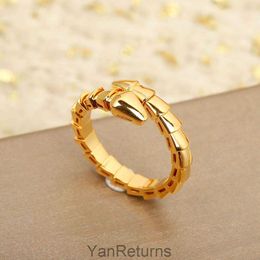 2022 Luxury quality charm punk band snake ring in three Colours plated have box stamp PS4309