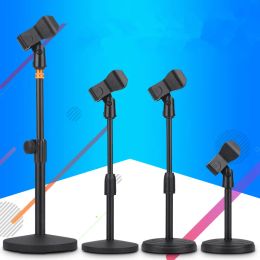 Microphones Foldable Desktop Mic Stand Adjustable Angle Foldable Table Tops Microphone Mount Holder Stand Bracket Plastic Black