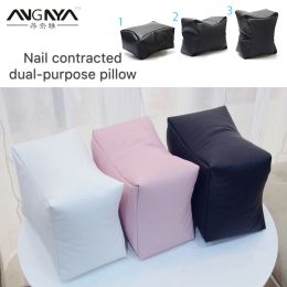 Rests ANGNYA 1Pcs Nail Art Equipment Hand Rest Cushion Pillow Pink Soft PU Leather Foot Hand Holder Dual Use Manicure Nail Tools