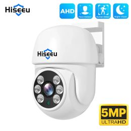 Cameras Hiseeu 5MP AHD Camera PTZ Surveillance CCTV Security Camera Outdoor Waterproof HD Analog Video Surveillance Cameras Face Detect