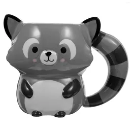Mugs Cappuccino Cup Ceramic Mug Office Espresso Glass Cups Latte Ceramics Adorable Animal Water Raccoon