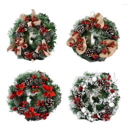Decorative Flowers Christmas Wreath Artificial Garland Decorations Decor Berries Year Hanging Ornament Xmas 32cm