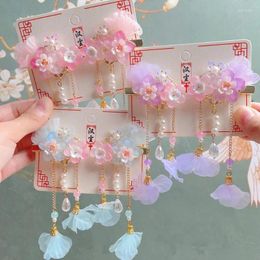 Hair Accessories Hanfu Children's Headwear Chinese Style Fairy Ancient Costume Classical Flower Girl Clips