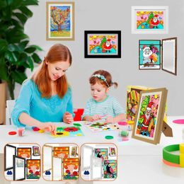 Frames 2Pcs Kids Art Frame Set A4 Front Opening Po With Stand Wooden Artwork Display For 100 Pictures