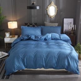 Bedding Sets Imitation Cotton And Linen Solid Color Home Textile Set Duvet Cover Pillowcase