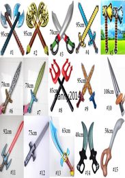 15 design swords prop inflatable swim pool toy children inflated sword knife axe large swimming toys halloween cosplay pirate prop8383778