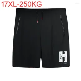 Men's Shorts Summer Solid Quick-drying Letter Five-point Plus Size Casual Sports Tide 190xl 16xl Short Pants Men 17XL 275KG