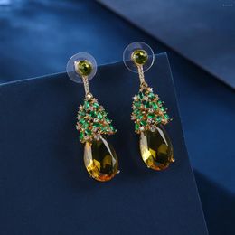 Dangle Earrings Fashion Water Drop Crystal CZ Cubic Zirconia For Women Party Bridal Wedding Jewelry Accessories CE12112