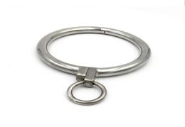 Bondage Stainless Steel Necklet Collar Metal Neck Ring Restraint Locking Pins Adult Bdsm Sex Games Toy For Male Female7016120