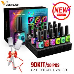 Gel Venalisa 7.5ml Newest Nail Art Design Manicure Enamel 9D Cat Eyes Magnetic Gel Polish Kit Gel Nail Polish Lacquer Varnish