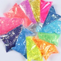 Lipstick 12 Bags 50g Hexagon Chunky Glitter Chameleon Powder Candy Nail Sequins Kit for Manicure Summer Polish Mermaid Nails Accessories