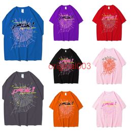 Womens Hoodie Sp5der 555 Hoodie T-shirt Street Clothing Spider Web Pattern Printed Couple Sports Shirt Summer Sports Wear Designer Top European S-2XL jk
