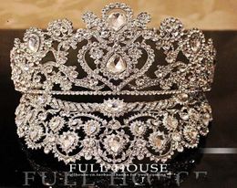 Sparkle Luxurious Junoesque Bridal Pageant Crowns Rhinestones Bridal Crowns Jewelry Tiaras Hair Accessories shiny bridal tiaras3977443