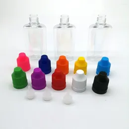 Storage Bottles 10pcs 30ml Flat Shap Transparent PET Plastic Bottle Liquid Dispenser Long Spout Cap Oil Container
