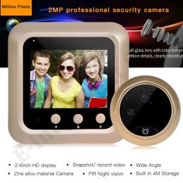 Doorbells Video Peephole Doorbell Camera 2.4Inch LCD Night Vision Cat Eye Door Bell Visual Doorbell Smart Home Outdoor Monitor Door Viewer