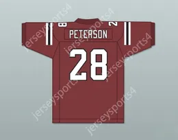 CUSTOM Adrian Peterson 28 Palestine High School Wildcats Maroon Football Jersey 2 Top Stitched S-6XL