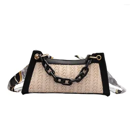 Bag Women Acrylic Chain Totes Scarf Shoulder Belt Small Beach Woven Handbags Simple Female Daily