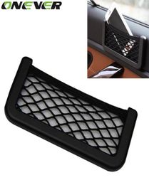 Universal 1PC Car Net Organizer Pockets Seat Side Back Storage Net Bag Phone Holder 1520CM Automotive Net Storage Bag Adhesive2847017