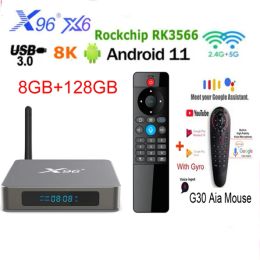 Box X96 X6 TV Box Android 11 8G 128G/4G 64G/32G Rockchip RK3566 vs mecool km2 plus USB3.0 2T2R MIMO Dual Wifi 1000M LAN Media player