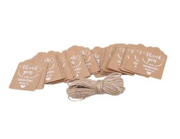 50Pcspack Vintage Kraft Paper Gift Cards Wedding Party Card Love Thank You Invitation Tag Decoration Crafts Greeting6379056