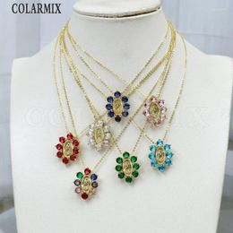 Chains 10 Pieces Religion Pendant Necklace Medal Mix Colour Jewellery For Women Gift