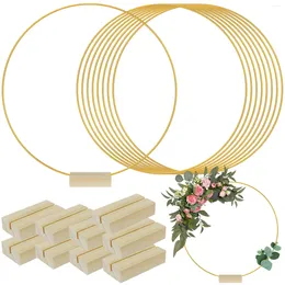 Party Decoration 10Pcs Metal Floral Hoop Centrepiece 30cm/12inch Round Macrame Gold Ring Sturdy Wreath Table Decor For Wedding