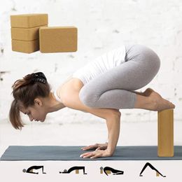 Yoga Blocks Natural Cork Block High-Density Pilates Exercise At Gym