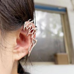Backs Earrings Hollow Flame Ear Wrap Earring Cool Sweet Metal Cuff Punk For Women Couple Jewellery