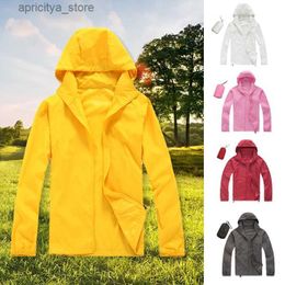 Outdoor Jackets Hoodies Ultra-Light Waterproof Jacket Sunscreen Thin Outdoor Sports Rain Coat Unisex Cycling Running Hiking Fishing Quick Dry Skin Coat L48