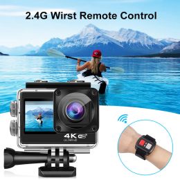 Cameras New Action Camera Ultra HD 4K 30fps WiFi 2.0in 170D Underwater Waterproof Helmet Video Recording Cameras Sport With Telecontrol