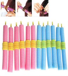 New 12PCS Soft Hair Bendy Rollers DIY Magic Hair Curlers Tool Styling Rollers Sponge Hair Curling9644306