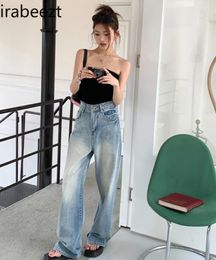Women's Jeans Fasshion 2024 Spring/summer Vintage Woman Loose Straight Pants Mainland China Streetwear Women Wide Leg
