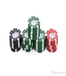 Poker Chip Style Herb Herbal Tobacco Grinder Grinders Smoking Pipe Accessories gadget RedGreenBlack8939552