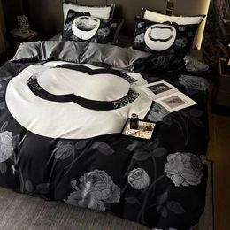 Bedding Designer bedding sets bedding sets Light luxury style advanced sense fully washed cotton four-piece bedclothes winter Woollen bed cover cover sheet bed cap