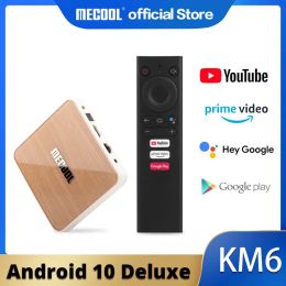 Box MECOOL KM6 Deluxe Wifi 6 Google Certified TV Box Android 10.0 4GB 64GB Amlogic S905X4 1000M LAN BT 5.0 Smart Set Top Box