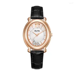 Wristwatches Watch With Diamond Lady Relojes Para Dama Accessories For Women Gift Ladies Hope Faith Leather Strap