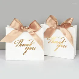 Gift Wrap 5/10pcs Thank You Candy Box Boxes With Ribbon Present Packaging Bag Wedding Favour For Guests Birthday Party Supplies