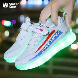 Sneakers Size 2535 Children Led Light Up Shoes Luminous Sneakers for Girls Kids Wearresistant Sneakers Boys Usb Charging Glowing Shoes