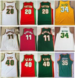 Whole Quality Vintage 11 Detlef Schrempf Green White Red 20 The Glove Gary Payton 40 Reign Man Shawn Kemp Jersey 34 Ray A9889443